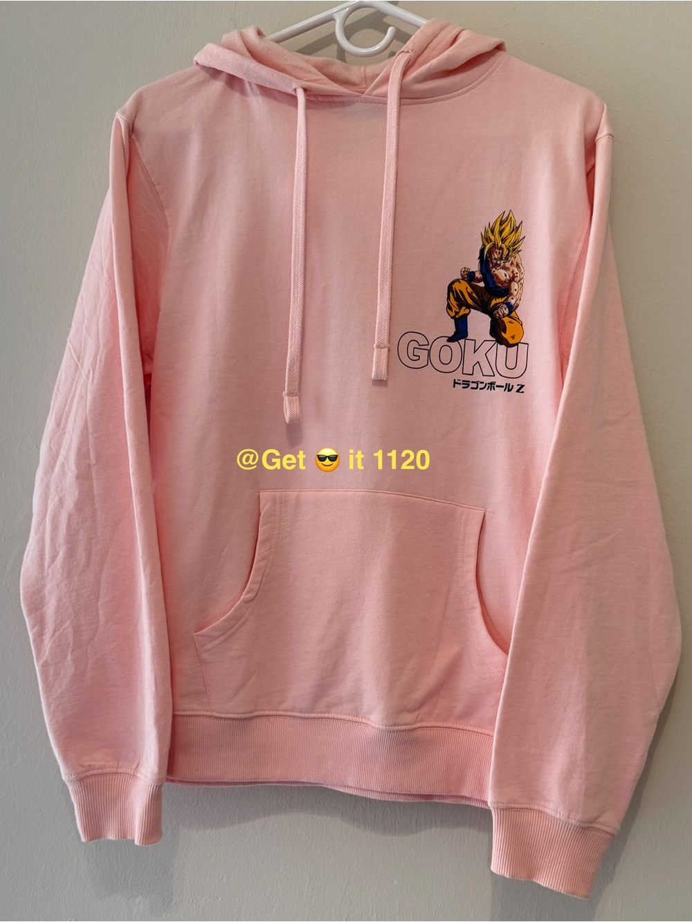 Dragon Ball Z Adult Hoodie Sweater Light Pink Size S - Picture 3 of 5
